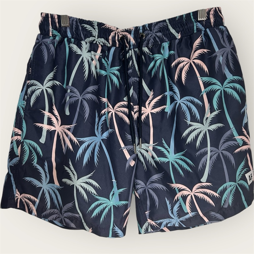 Allfenix Australia Blue & Pink Palm Tree Pattern Swim Shorts - Size XL